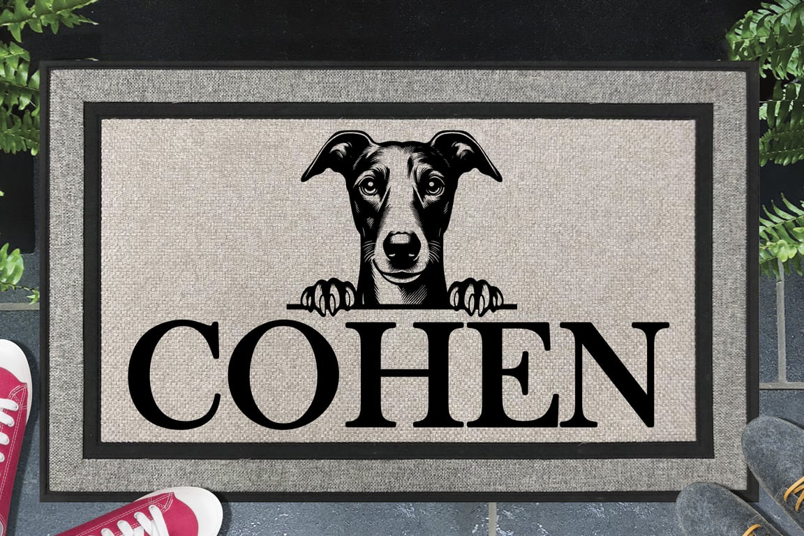 Whippet Dog Door Mat No.2 - Personalised Whippet All Weather Doormat - 45x70cm 