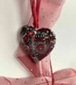 Red, black and white abstract wooden heart - Image 2