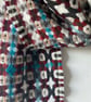Handwoven Lambswool Scarf in Red and Brown, Golfballs 5 - Image 3
