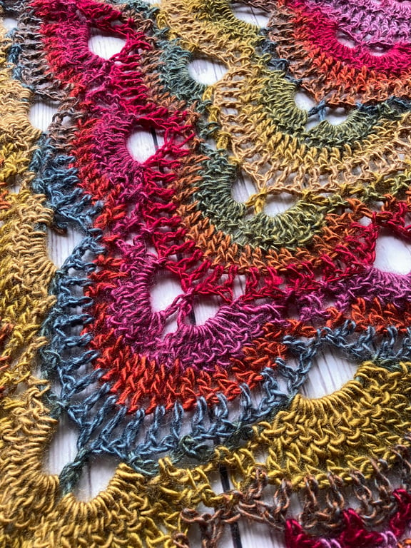 Crochet lace scarf shawl Folk