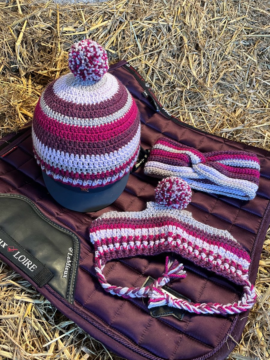 Personalised made to order crochet riding hat cover with pompom