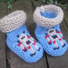 Robot Booties - Knitting Pattern in PDF for Baby's Booties