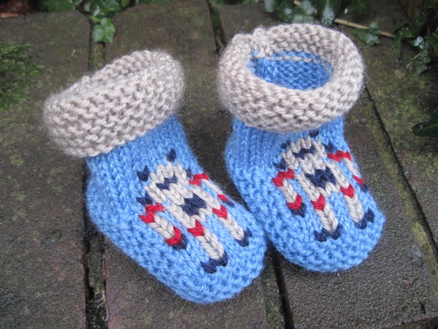 Robot Booties - Knitting Pattern in PDF for Baby's Booties