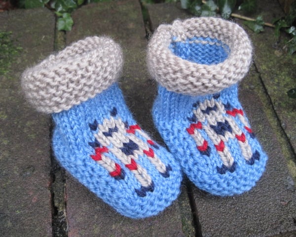 Robot Booties - Knitting Pattern in PDF for Baby's Booties