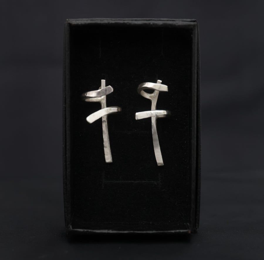 Sterling silver hug earrings 
