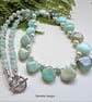 Designer Amazonite & Shell Pearl Necklace One Off - Image 4