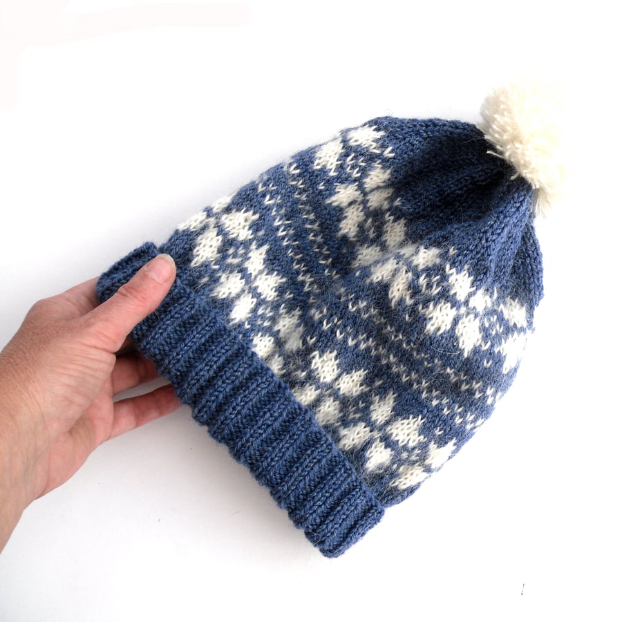 Fair Isle Knitted Beanie Hat