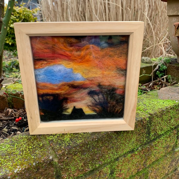 Sunset down on the farm needle felting