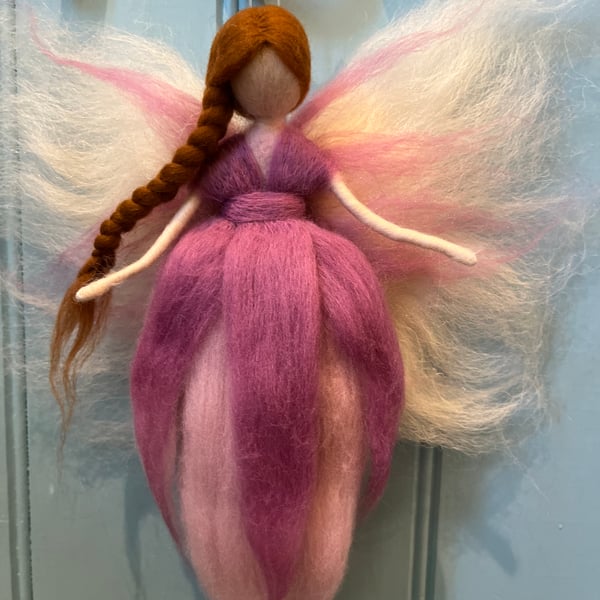 Felted Pink Cyclamen Fairy. 