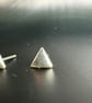 Handmade Fine Silver Triangle Stud Earrings