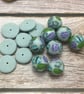 Blue Millefiori Polymer Clay Beads and Spacers - Image 3