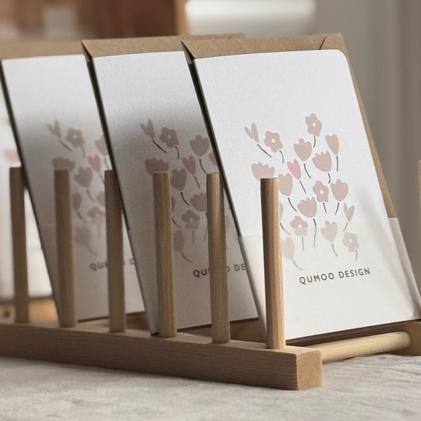 Tulips Heart Flowers Greeting Card (QM233)