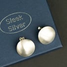 Silver domed ear studs