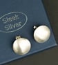 Silver domed ear studs