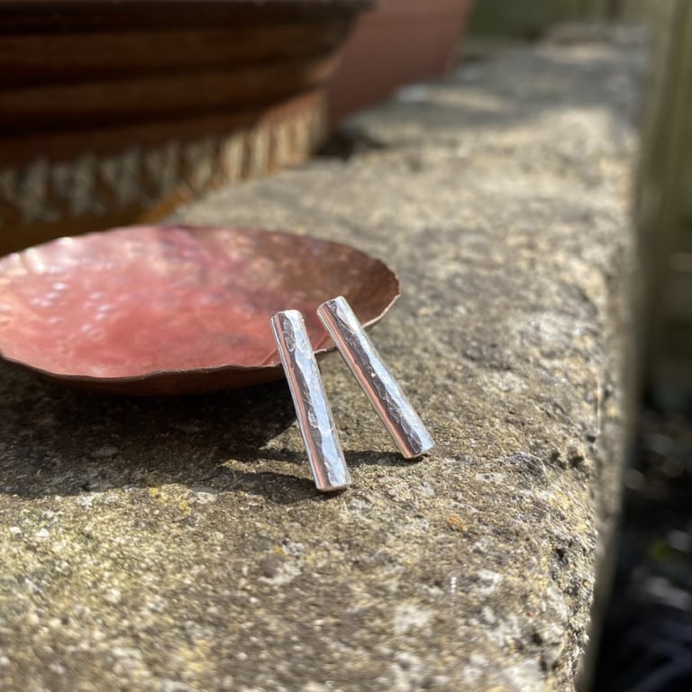 Hammered Sterling Silver stud earrings