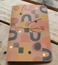 Set of 3 Hand Bound and Hand-printed Journals. Browns, Oranges, Yellows. - Image 3