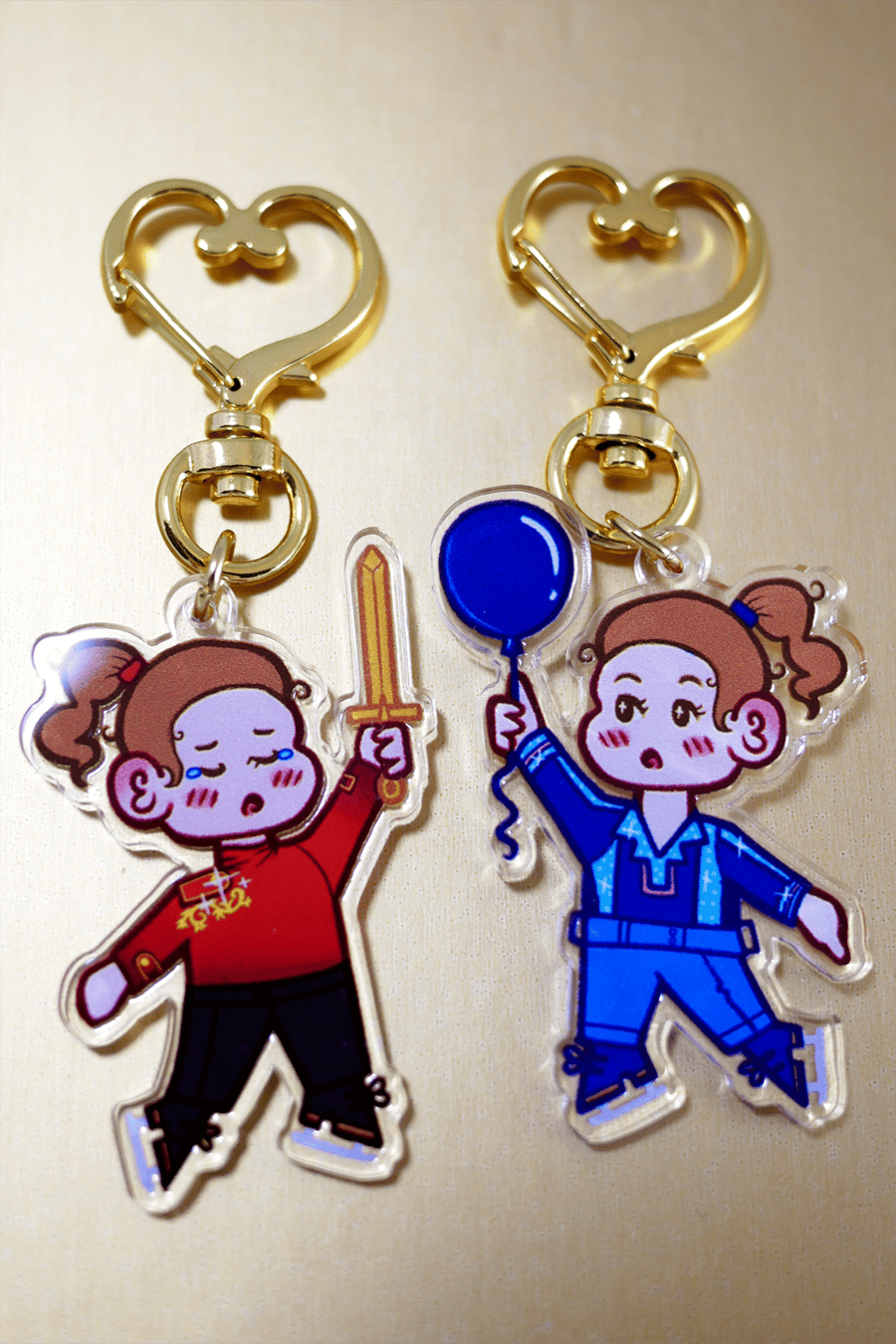 Set of Two Acrylic Deniss Vasiljevs Keyrings (Competitions)