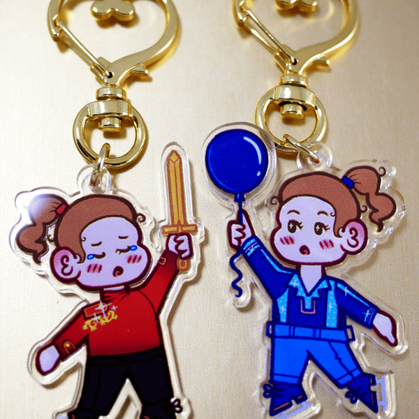 Set of Two Acrylic Deniss Vasiljevs Keyrings (Competitions)