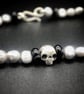 Freshwater Pearl and Sterling Silver Skull Necklace