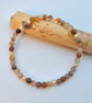 Striped Agate & Freshwater Pearl Bracelet, Birthday, Anniversary Gift For Her