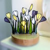 Crocus  Stained Glass Suncatcher Tea Light Holder - Housewarming Valentine Gifts