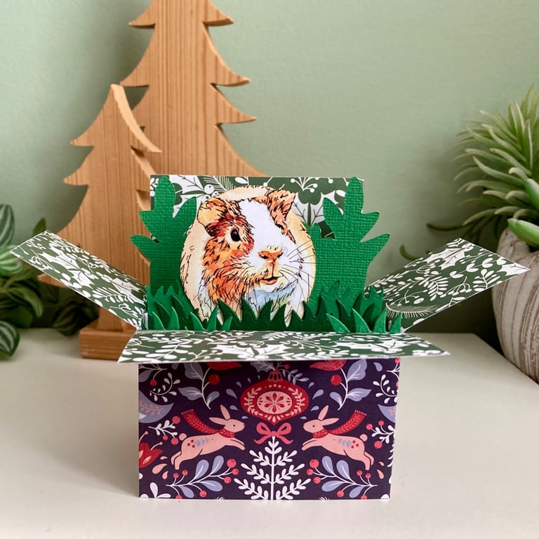 Guinea pig Christmas Card; Personalised. Christmas gift for guineapig lover.