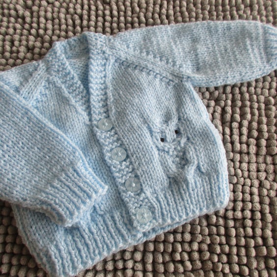 14" Newborn Baby Boys Owl Cardigan