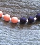 Navy and peach necklace - Image 3
