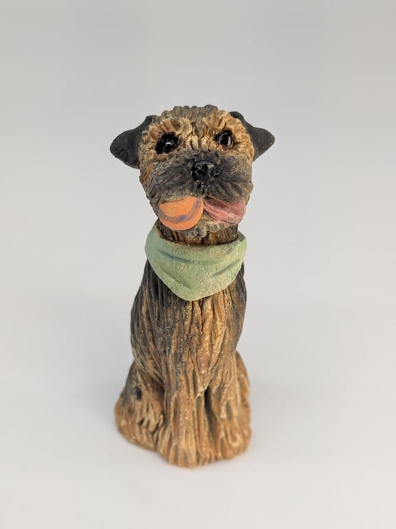 Mini Border Terrier with ball & neckerchief - 2
