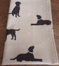Black Labrador Tea Towel. Natural Linen look. Dog Lovers Gifts  - Image 1