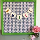 SMILE handmade wool felt banner