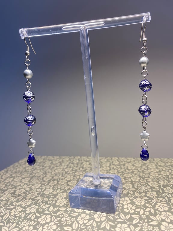 Seren - star and drop earrings 