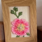 Hand Felted Hollyhock Textile Artwork