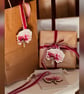 Wedding Decor Favours Flowers chrysanthemum Wooden Ornament Chic set of 3