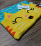 Cute happy cat zip purse with wrist strap - Image 4