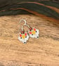 Geometric beadwork orange fox earrings - Image 3