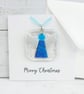 Fused Glass Angel Christmas Card: Handmade Angel Tree Decoration - Image 2