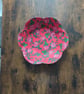 Large Handmade Floral Textile Bowl – Red Water-Resistant Fabric Dish – 27cm - Image 1