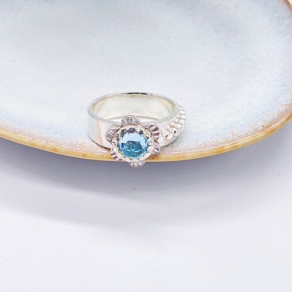 Topaz Silver Ring Handmade 