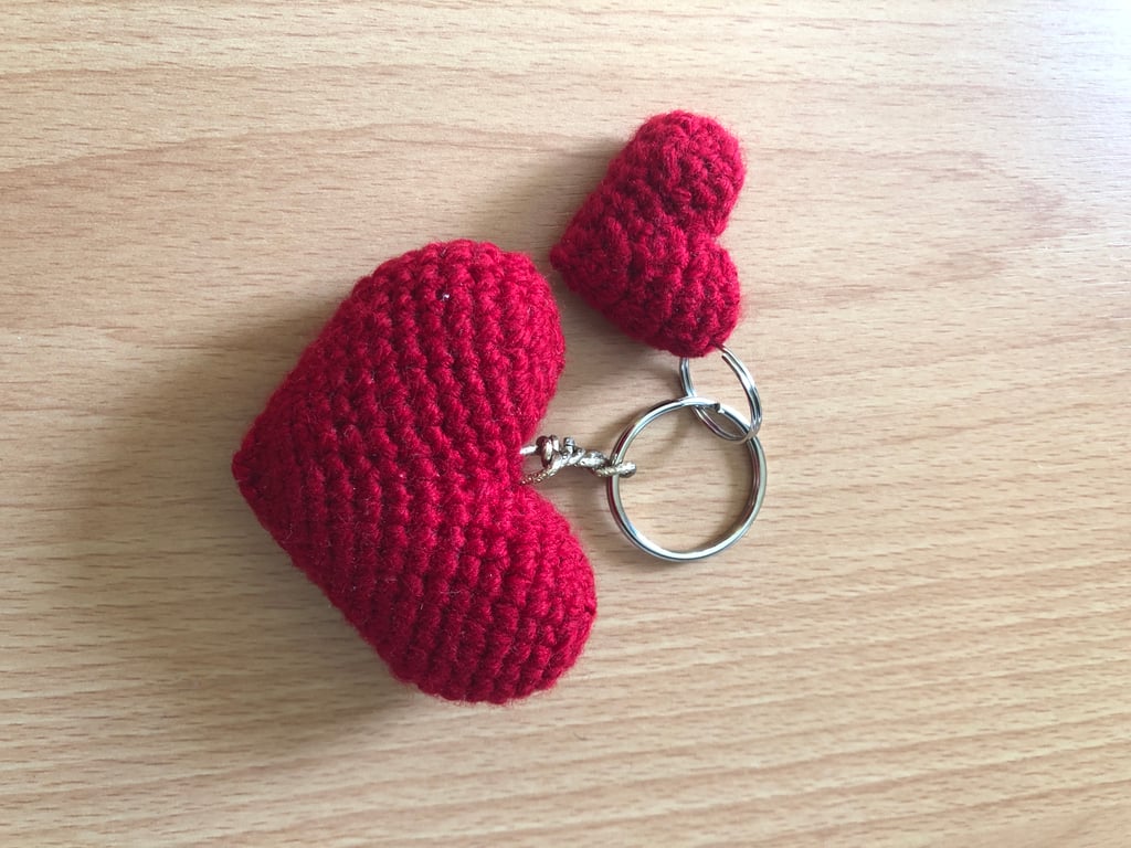Crochet Red Heart Keyring