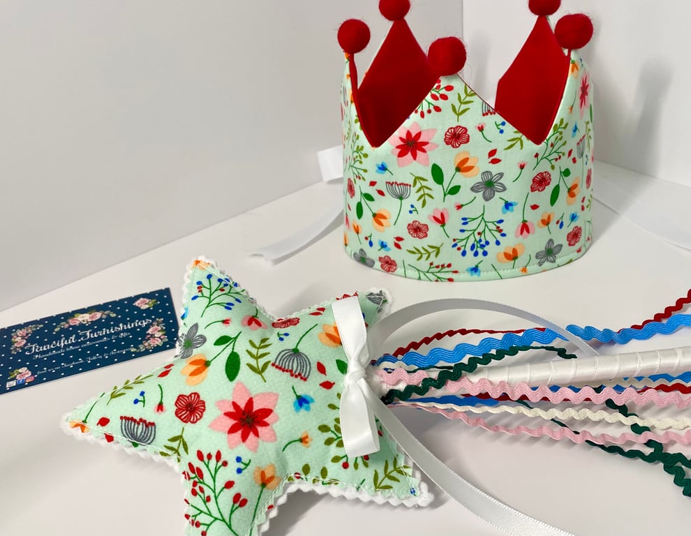 Child’s Fabric Crown & Wand Set  