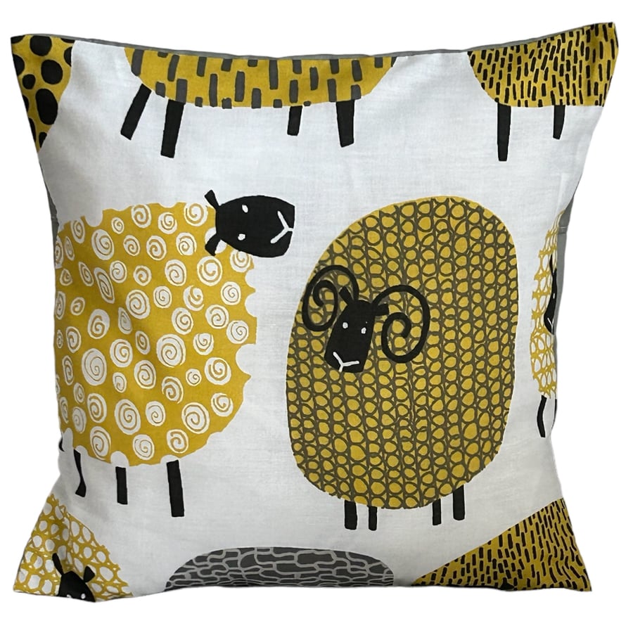 Sheep Print, Cushion Cover 12”x12”, Gift Idea