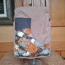 Light brown faux suede bag