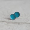 Turquoise Oxidised Sterling Silver  Little Stud Earrings