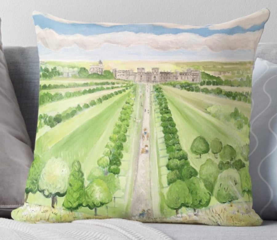 Throw Cushion Featuring The Painting 'The Long Walk’