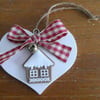 Sale - Heart Decoration - Gingerbread House or Bell