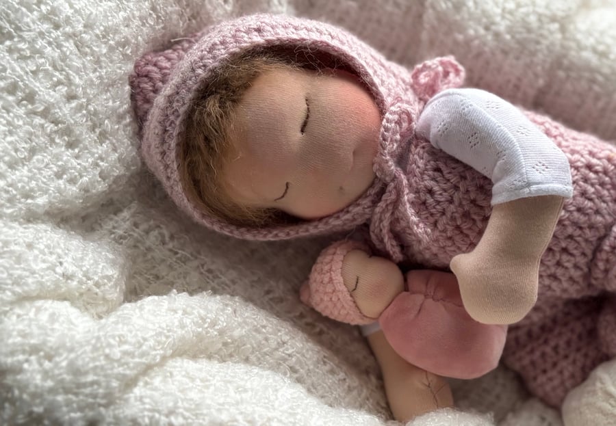 16” Waldorf inspired weighted baby doll