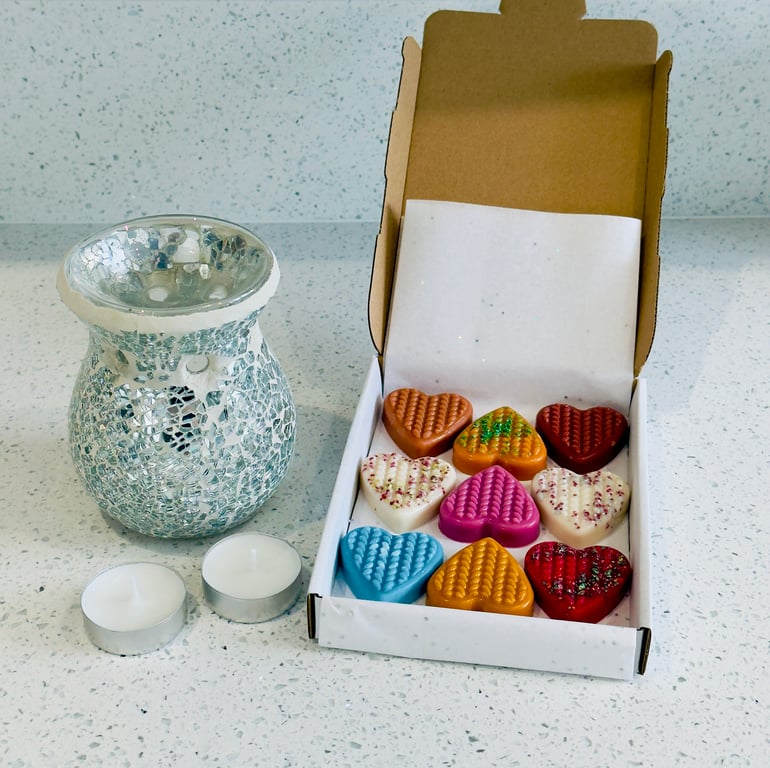 Handmade Scented Wax and Burner Gift Set