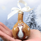 Happy Fox Gourdble - Christmas Gourd Bauble