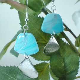 Light Blue Polymer Clay Drop Earrings